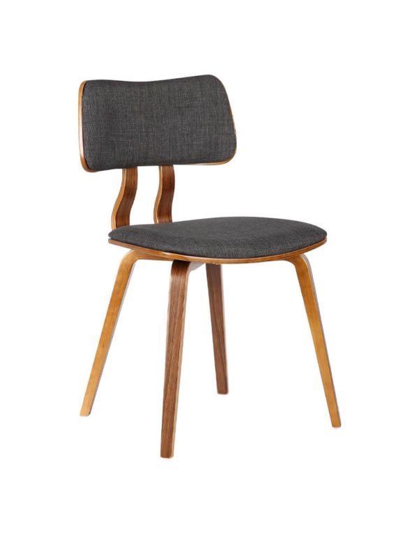 Armen Living Jaguar Dining Chair in Charcoal Fabric